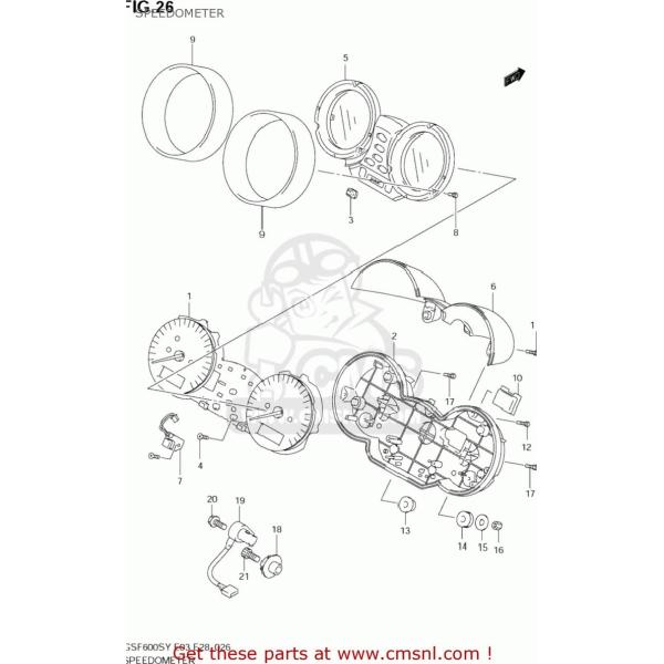 CMS V[GGX SPEEDOMETER GSF600S BANDIT 2000 (Y) USA (E03) 2001 (K1) 2002 (K2) 2003 (K3) SUZUKI XYL Xs[h[^[ dn