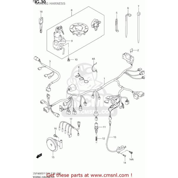 CMS �V�[�G���G�X HARNESS�CWIRING GSF600S BANDIT 2000 (Y) USA (E03) 2001 (K1) 2002 (K2) 2003 (K3) SUZUKI �X�Y�L ���C���n�[�l�X �X�C�b�`�E�n�[�l�X�֌W