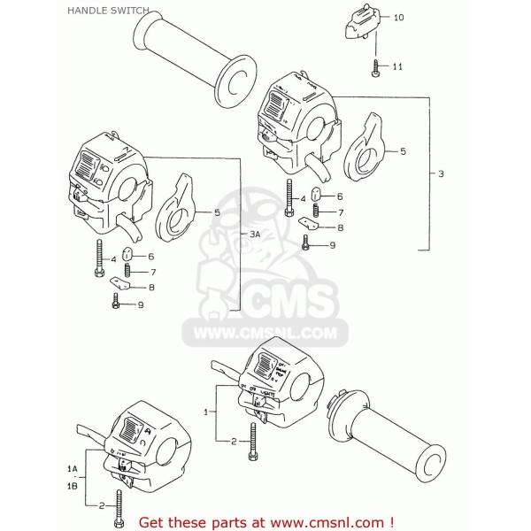 CMS V[GGX SWITCH ASSYCHANDLECL GS500E 1997 (V) (E02 E04 E22 E24 E25 E34 E37) 1998 (W) E18 1999 (X) 2000 (Y) GS500EU (E04 E39) SUZUKI XYL
