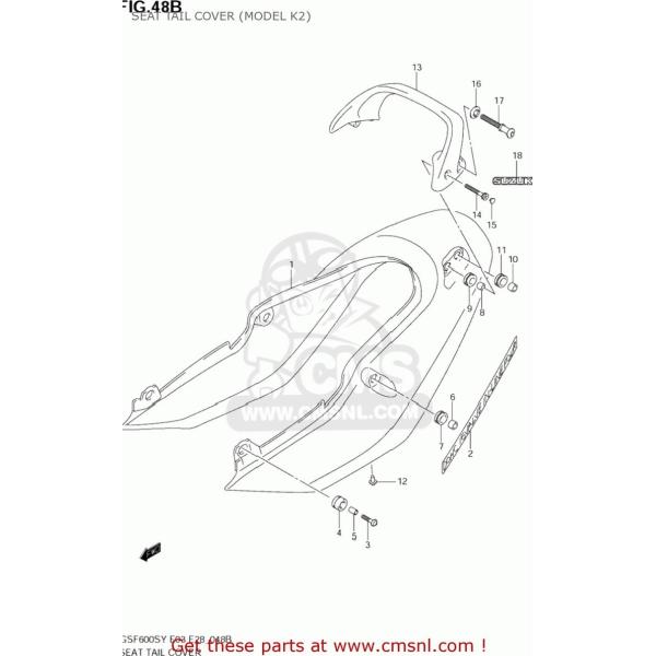 CMS �V�[�G���G�X COVER�CSEAT TAIL(BLUE) GSF600S BANDIT 2000 (Y) USA (E03) 2001 (K1) 2002 (K2) 2003 (K3) SUZUKI �X�Y�L �V�[�g�J�E���E�e�[���J�E�� �O��