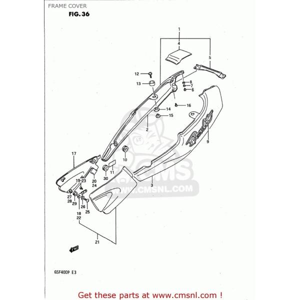 CMS �V�[�G���G�X (47100-11D00-07P) COVER ASSEMBLY�CFRAME�CRIGHT GSF400 BANDIT 1991 (M) USA (E03) 1992 (N) CALIFORNIA (E03 E33) 1993 (P) SUZUKI �X�Y�L