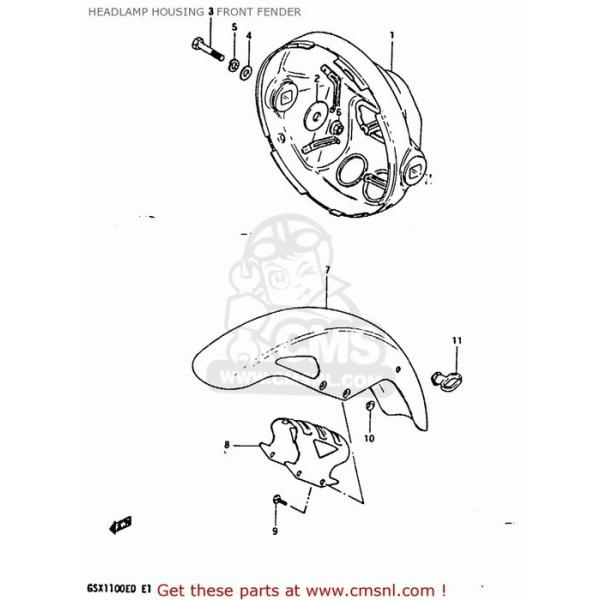 CMS �V�[�G���G�X (53111-45901-13L) FENDER�CFRONT GS1100E 1982 (Z) USA (E03) 1983 (D) GS1100ES SUZUKI �X�Y�L �t�����g�t�F���_�[ �t�F���_�[�֘A �O��