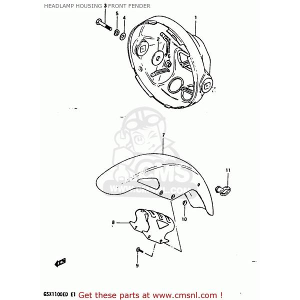 CMS �V�[�G���G�X (53111-45901-13L) FENDER�CFRONT GS1100E 1982 (Z) USA (E03) 1983 (D) GS1100ES SUZUKI �X�Y�L �t�����g�t�F���_�[ �t�F���_�[�֘A �O��