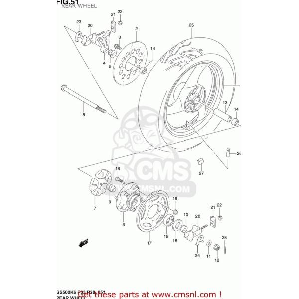 CMS �V�[�G���G�X WHEEL�CRR(MT3.50X17) GS500F 2004 (K4) USA (E03) 2005 (K5) 2006 (K6) 2007 (K7) 2008 (K8) 2009 (K9) SUZUKI �X�Y�L �z�C�[�� �����