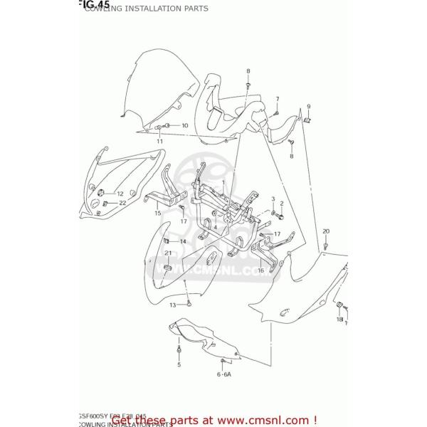 CMS V[GGX (94510-31F10) BRACE COMPCCOWLING GSF600S BANDIT 2000 (Y) USA (E03) 2001 (K1) 2002 (K2) 2003 (K3) SUZUKI XYL JEXe[ O