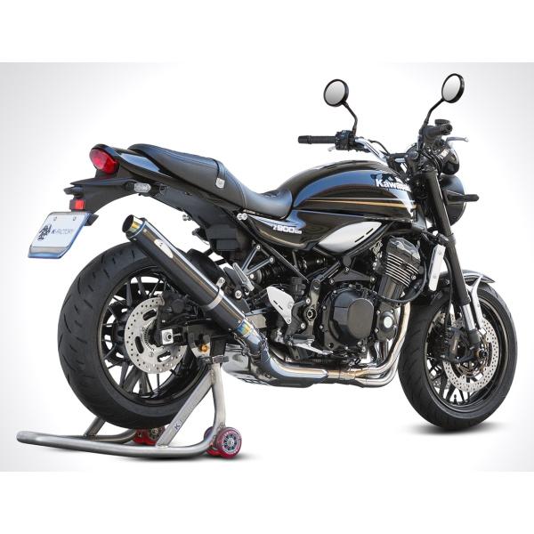 Kファクトリー スリップオンマフラー 【タイプ】筒長:450mm/焼き色:ゴールド (GP85-450-GOLD) Z900RS 450mmサイレンサー 焼色