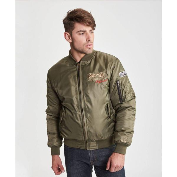 SIMPSON Vv\ NSW-1907 Retro Army Bomber [g A[~[ {o[] TCYFS EC^[WPbg WPbg Ap