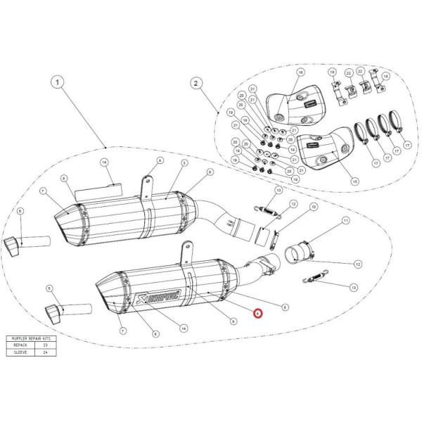 AKRAPOVIC AN|rb` yyAp[czM-HZ04202C/2 muffler r ca NINJA1000 Z1000SX KAWASAKI JTL CEėpTCT[ }t[