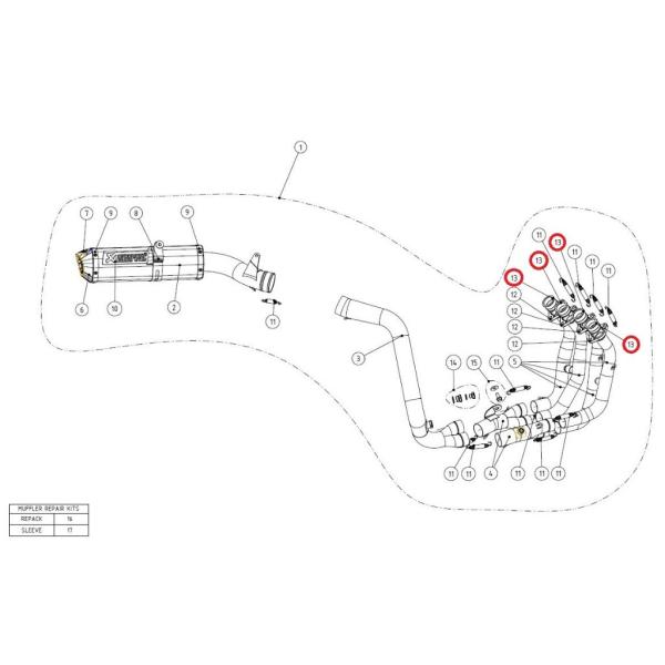 AKRAPOVIC AN|rb` yyAp[czP-72 inner sleeve SS CB1000R CBR600RR HONDA z_ }t[tW }t[
