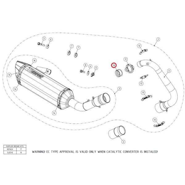 AKRAPOVIC AN|rb` yyAp[czP-89 inner sleeve SS MT-125 YZF-R125 YAMAHA }n }t[tW }t[