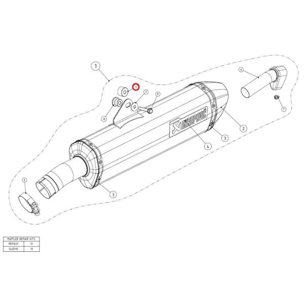 AKRAPOVIC AN|rb` yyAp[czP-DR10 spacer bushe al F800GT F800R BMW ̑}t[IvVECi }t[