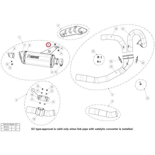 AKRAPOVIC AN|rb` yyAp[czP-DR95 distance bush al MONSTER1200 MONSTER1200S MONSTER821 DUCATI hDJeB }t[