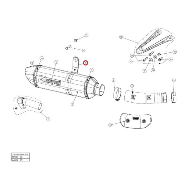 AKRAPOVIC AN|rb` yyAp[czP-MCCR24 muffler clamp ca S1000RR BMW TCT[oh }t[