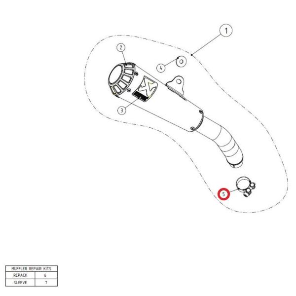 AKRAPOVIC AN|rb` yyAp[czP-R19 clamp SS NINJA125 NINJA250SL Z125 Z250SL KAWASAKI JTL }t[NvET{gNv }t[