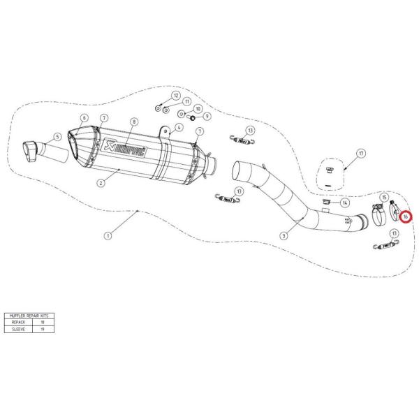 AKRAPOVIC AN|rb` yyAp[czP-R57 clamp SS MULTISTRADA1200 MULTISTRADA1200S MULTISTRADA1260 MULTISTRADA1260S ZX-10R }t[