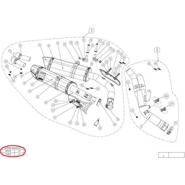 AKRAPOVIC AN|rb` yyAp[czP-RKS225ZT32 muffler sleeve kit YZF-R1 YAMAHA }n ̑}t[IvVECi }t[