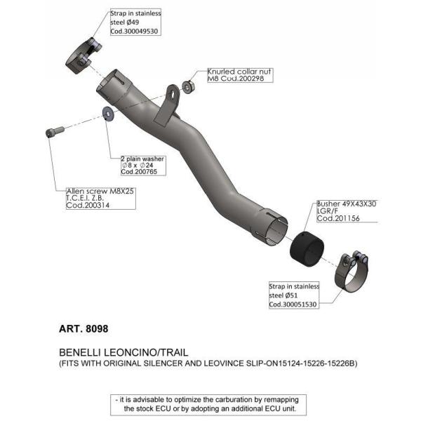 LeoVince Ir` CAT ELIMINATOR (LINK PIPE) LEONCINO/TRAIL BENELLI xl GL][XgpCv }t[