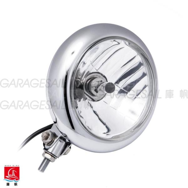 GarageSaiL �K���[�W�Z�C�� 5.5�h Circle Headlight �{�̃J���[�FSilver shell �w�b�h���C�g ���Η� �d���n