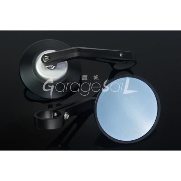 GarageSaiL K[WZC C series CNC Double Circle Bar end Mirror J[FBlack^Silver+Black rod ~[ nh