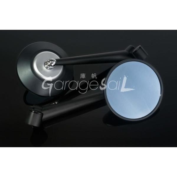 GarageSaiL �K���[�W�Z�C�� N series CNC Double Circle Bar end Mirror �J���[�FSilver �~���[ �n���h��