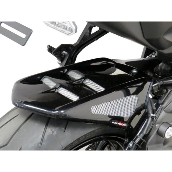 パワーブロンズ　リアインナーフェンダー　マットブラック／シルバーメッシュ バイクパーツ 外装 パワーブロンズ リアインナーフェンダー