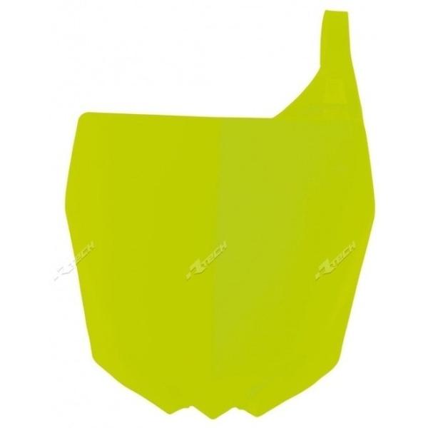 RACETECH ���[�X�e�b�N Front Number Plate Neon Yellow Yamaha YZ125�^250�^250F�^450F YZ 250 F  450 YAMAHA ���}�n �[�b�P���v���[�g�E�[�b�P���x�[�X �O��