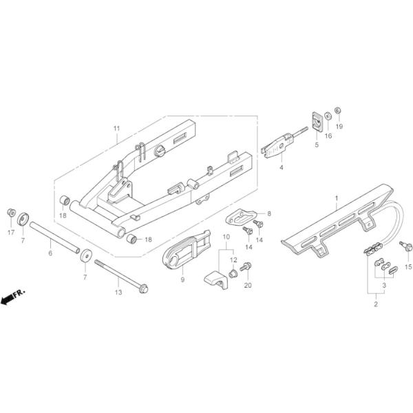HRC エイチアールシー スイングアームピボットシャフト NSF100