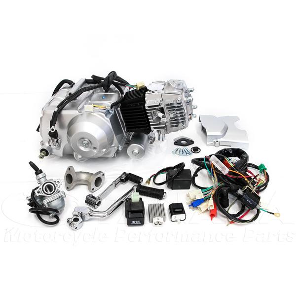 スーパーカブエンジン 4速セル付きメインハーネス付き