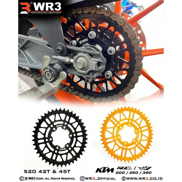 WR3 WR3:ダブルアールスリー Rear Sprocket 丁数：42 / カラー：Gold