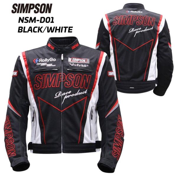 SIMPSON ライディングジャケット Lサイズ SIMPSON（シンプソン） NSM-D01 ライダースメッシュジャケット サイズ