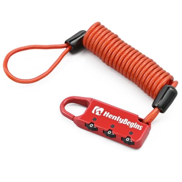 他サイト： HenlyBegins ヘンリービギンズ コンパクトダイヤルロック カラー：レッド【DLK120R】 ワイヤーロック 保管・盗難防止用品の商品画像