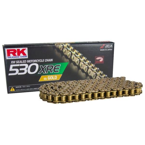 RK JAPAN RKジャパン 530XRE ED.GOLD【カシメ(CLF)ジョイント付属】 チェーン数：120L チェーン 駆動系