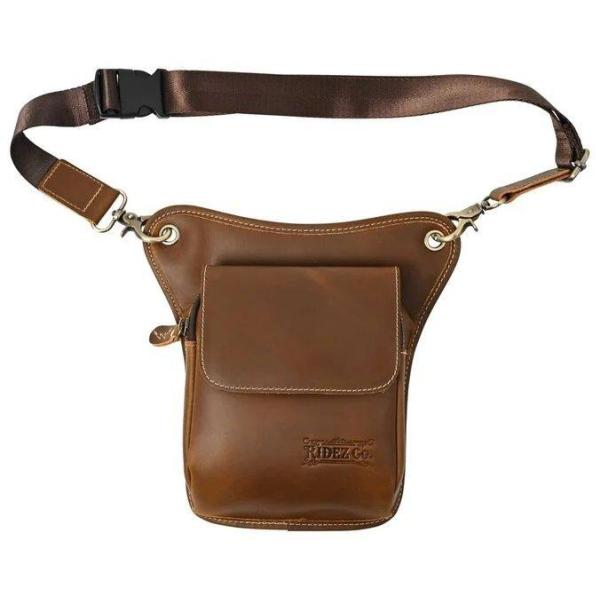 RIDEZ ライズ LEATHER LEG BAG バイク用 レッグバッグ カラー：LIGHT.BROWN レッグバッグ・ホルスターバッグ バッグ