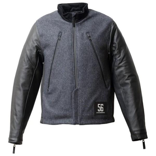 バイクウェア・装備 56Design LEATHER SLEEVES MELTON JACKET L 56design（56デザイン） LEATHER SLEEVES MELTON JACKET サイズ：L