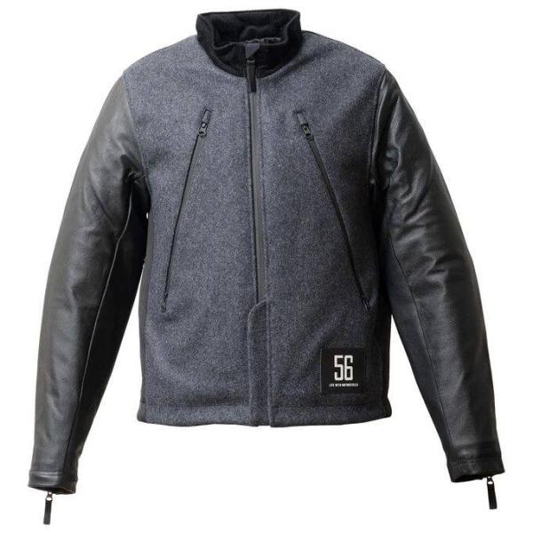 56design（56デザイン） LEATHER SLEEVES MELTON JACKET サイズ：XL