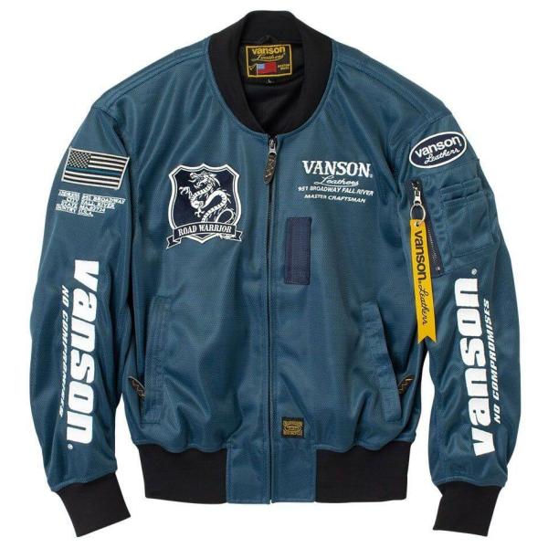 VANSON ライディングジャケット MA-1タイプ オリーブ 2XL VANSON（バンソン） メッシュMA-1ジャケット サイズ：2XL メッシュ