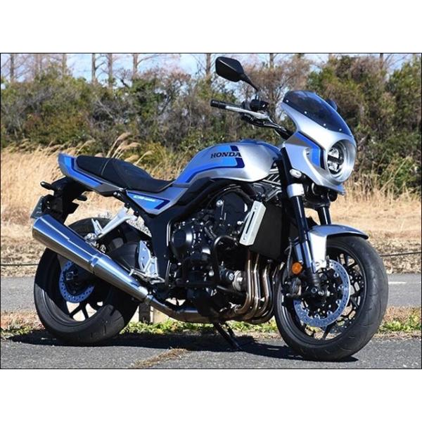 CHIC DESIGN シックデザイン ロードコメット2 スクリーンカラー：スモーク / 塗装カラー：【3色塗装】ウルフシルバーメタリック(ブルーストライプ) CB1000F