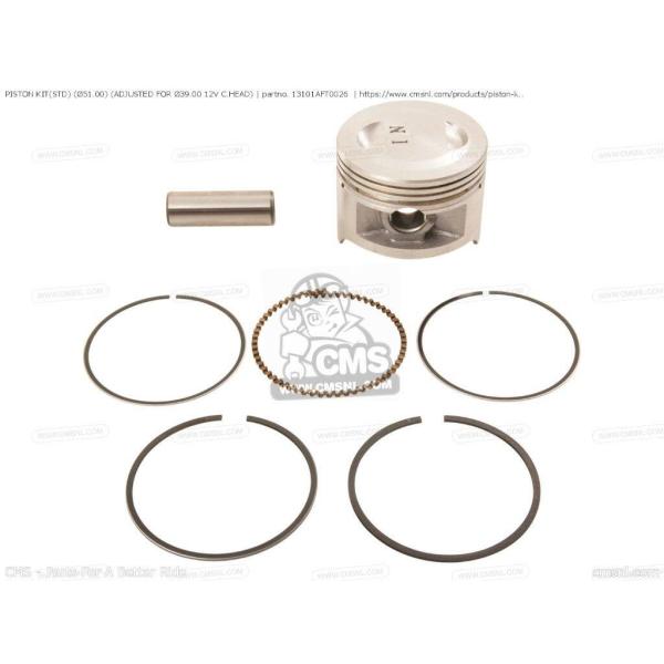 CMS シーエムエス (06131-RRP-814) PISTON KIT(STD) (Φ51.00) (ADJUSTED FOR Φ39.00 12V C.HEAD)［13101AFT0026］ HONDA ホンダ ピストン エンジンパーツ