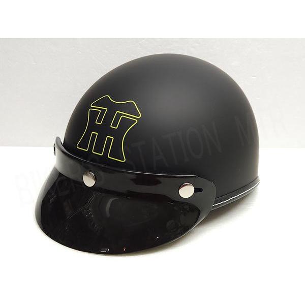 阪神タイガースコラボ ハーフヘルメット マットブラック フリーサイズ 新品 MARUSHIN マルシン 阪神タイガースコラボハーフヘルメット マット
