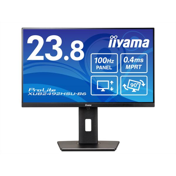 他サイト： iiyama 液晶ディスプレイ 23.8型/1920×1080/HDMI、DisplayPort/ブラック/スピーカー/IPS方式/昇降/ 回転 XUB2492HSU-B6の商品画像