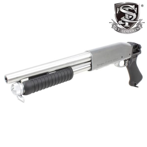 S&T M870 ショート SV/BK ピストルグリップ エアーショットガン(SUPER