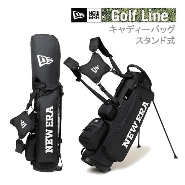 ニューエラ キャディーバッグ スタンド式 ワードマークロゴ ブラック ホワイト(13517853)NEWERA ゴルフ     爆買