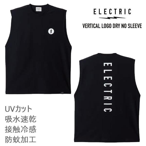 エレクトリック ノースリーブ VERTICAL LOGO DRY NO SLEEVE (E26ST37) / BLACK  吸汗速乾 接触冷感 防蚊加工 UVカット   爆買