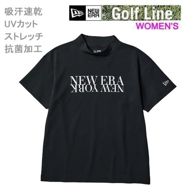 ニューエラ ゴルフ モックネック Women's 半袖 ミッドネック Tシャツ 鹿の子 New York ブラック (14859868) レディース NEWERA 爆買