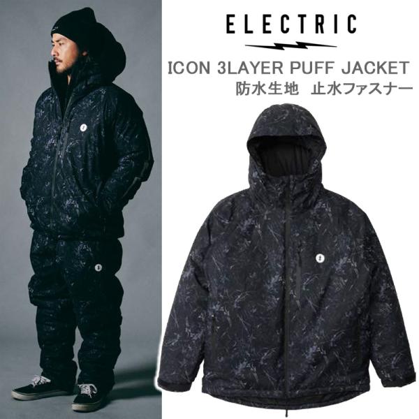 エレクトリック スノーボード ウェア ICON 3LAYER PUFF JACKET NIGHT CAMO(E26FJ07)ELECTRIC ジャケット パフ メンズ 防水 防寒
