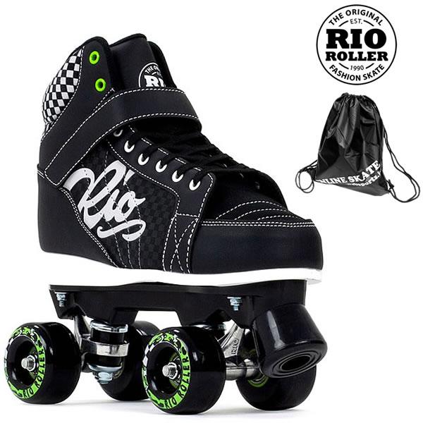 ※即出荷可能です。今なら、当店オリジナルの収納用ナップザックをもれなくプレゼント。RIO ROLLER クワッドスケート ローラースケートMAYHEM 2 (メイヘム2)90年代のスケートシーンにインスパイアされた市松模様のデザインは、独特...