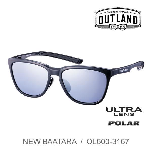 今だけおまけ付・OUTLAND 偏光サングラス OL600-3167 BK / BAATARA / シルバーミラー×偏光ULアイスブルー アウトランド 山本光学 ゴルフ 釣り 爆買