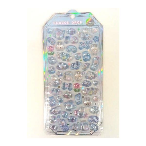 メール便OK】クーリア ボンボンドロップシール うさぎ水色 91252