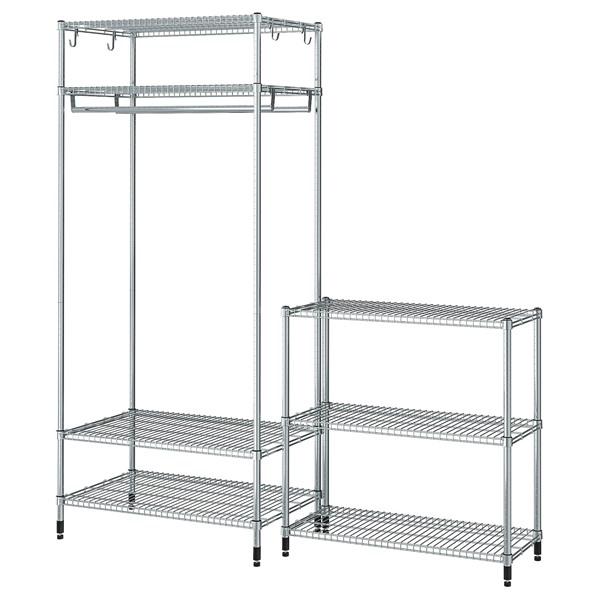 IKEA イケア シェルフユニット ハンガーレール付き 亜鉛メッキ　OMAR IKEA/イケア/通販】OMAR オマル シェルフユニット ハンガーレール付き