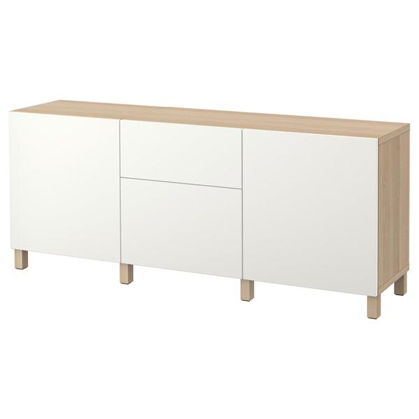 IKEA ベストー　収納棚　白 BESTÅ ベストー 収納コンビネーション 扉付, ホワイト ラップ